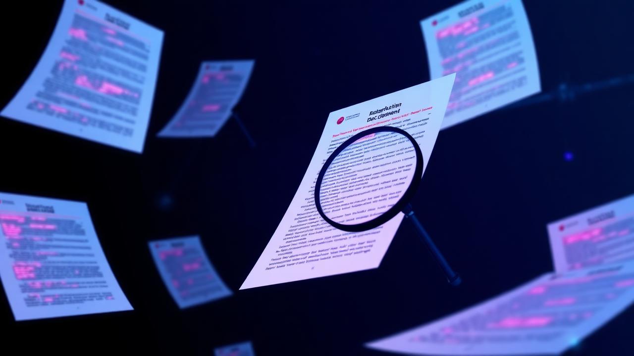 AI reading due diligence documents with highlighted clauses